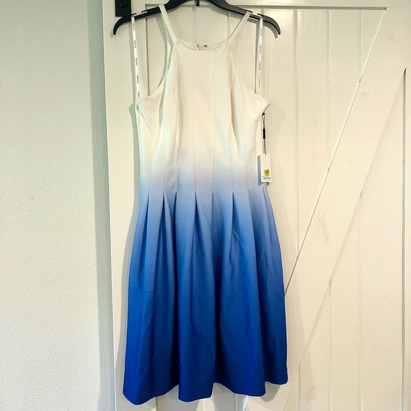 NWT Calvin Klein Ombre Halter Fit & Flare Dress Size S - Picture 2 of 5